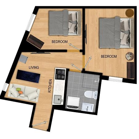 King Bed - Renovated 2024 - 2Br Behind Bryggen Apartment Bergen Luaran gambar